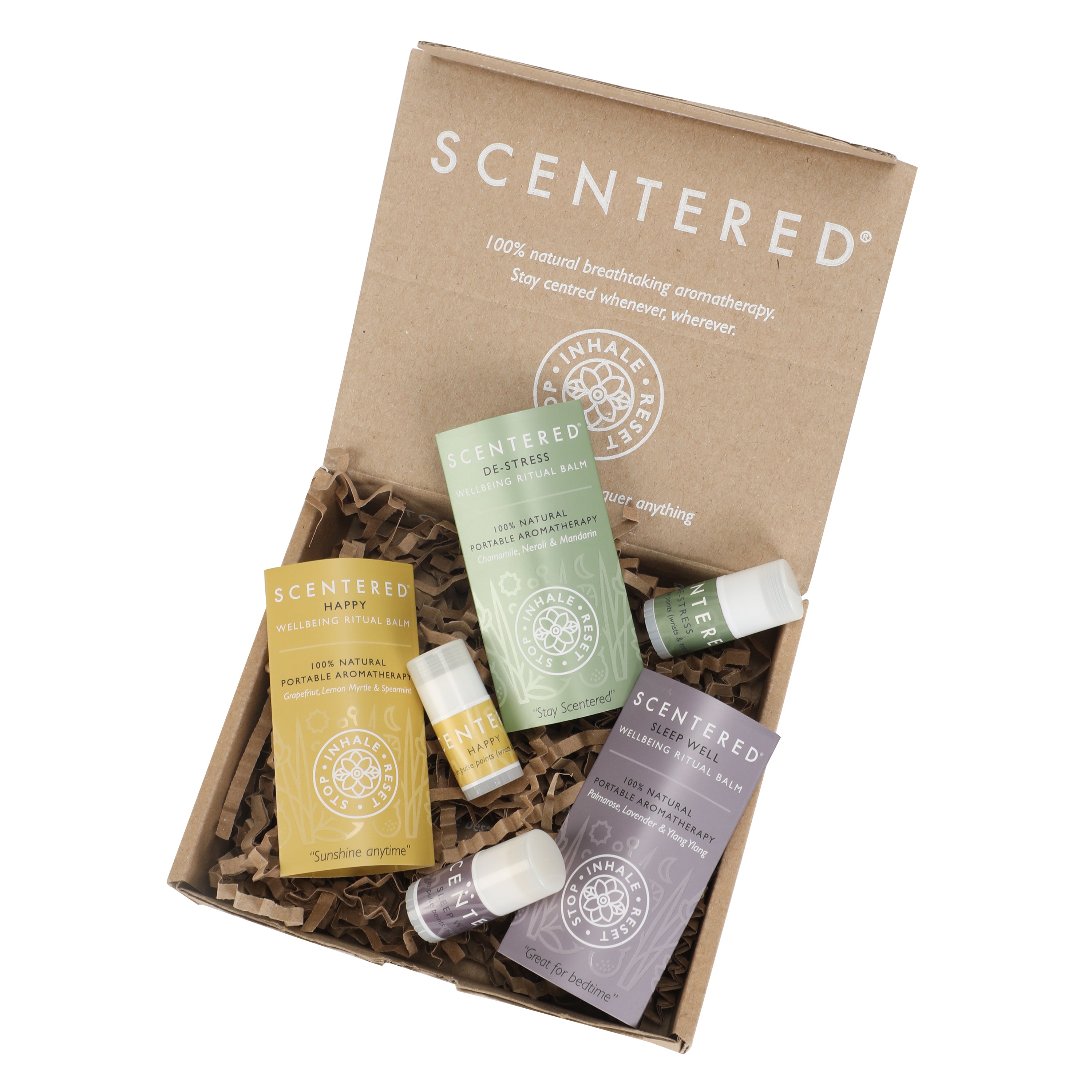 Ultimate Aromatherapy Mini Balm Trio - Stay Positive, Calm, and Sleep Well Naturally, Travel-Friendly Natural Relief for Your Trip