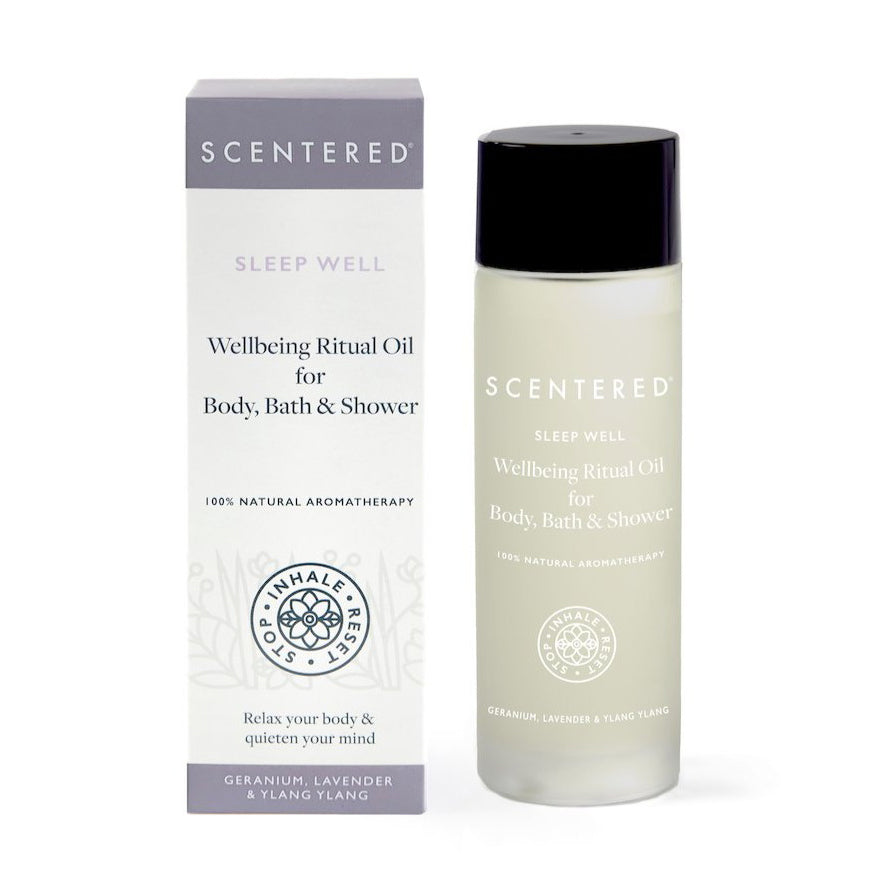 Nourishing Sleep Well Oil Infused with Lavender, Geranium, and Ylang Ylang for Calm. Sleep Well Oil A Multi-Use, Hydrating Oil for Skin, Bath, and Relaxation