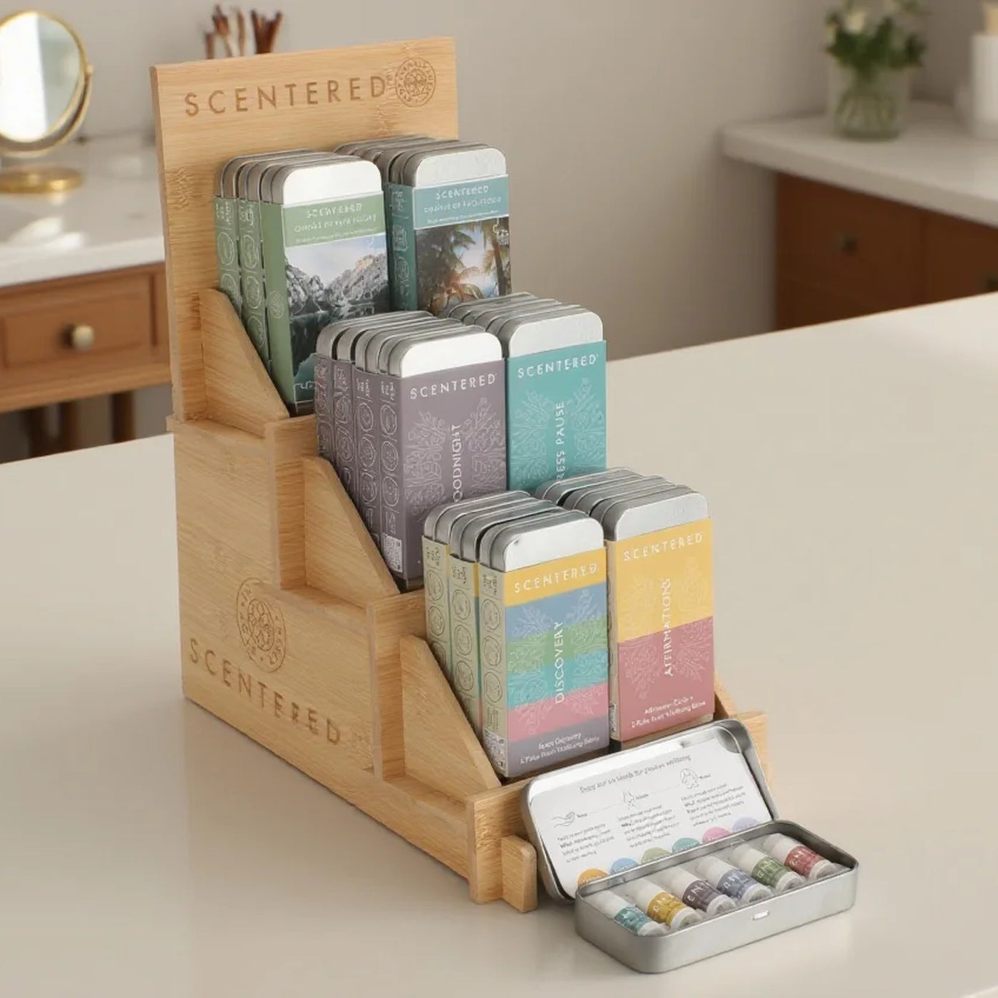 Scentered Wellbeing Tins POS Display Unit