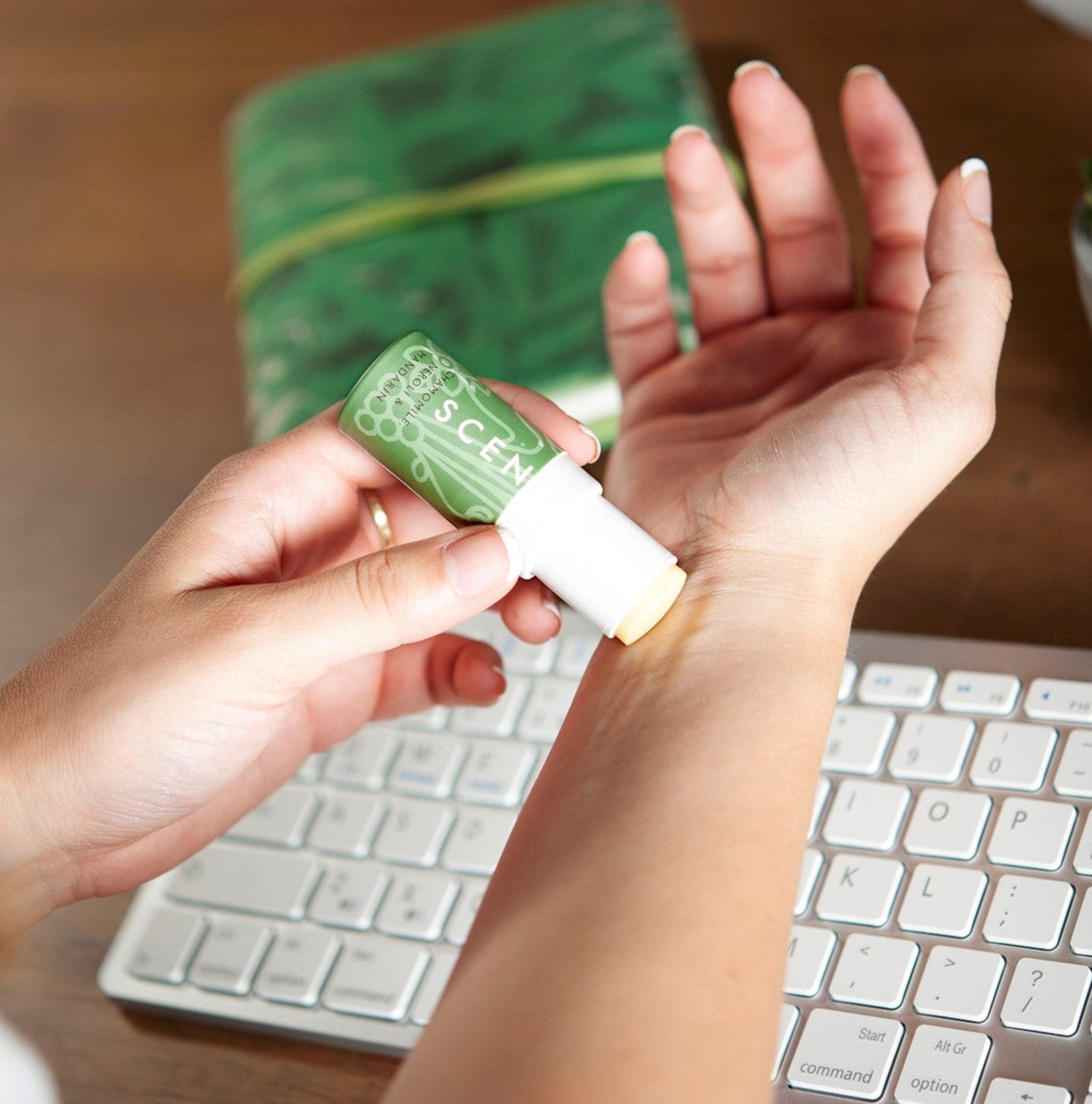 Relieve stress and anxiety with our calming aromatherapy balm, infused with essential oils.