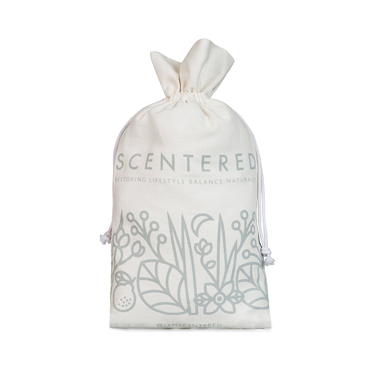 Reusable Scentered drawstring bag, ideal for gifting and repurposing for creative uses like organizing cables or storing jerseys.